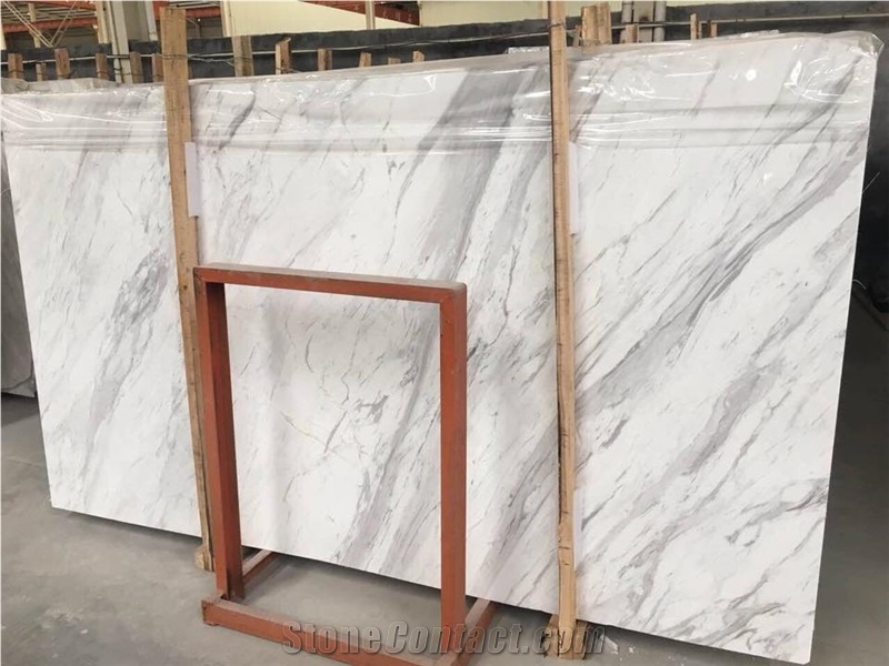 Polished Surface Volakas White Marble Slabs Tiles