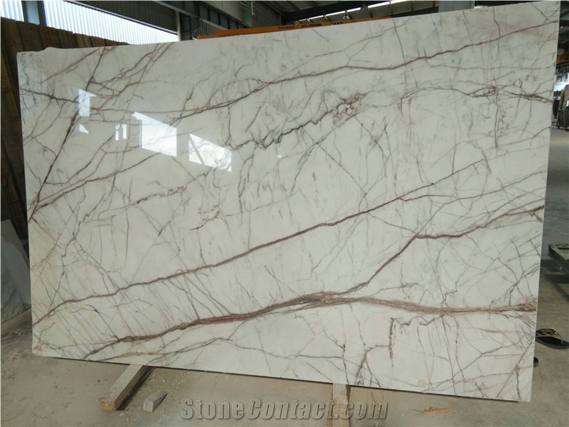 White Marble with Grey Vein Lines Pattern Hotel Lobby Flooring Tiles
