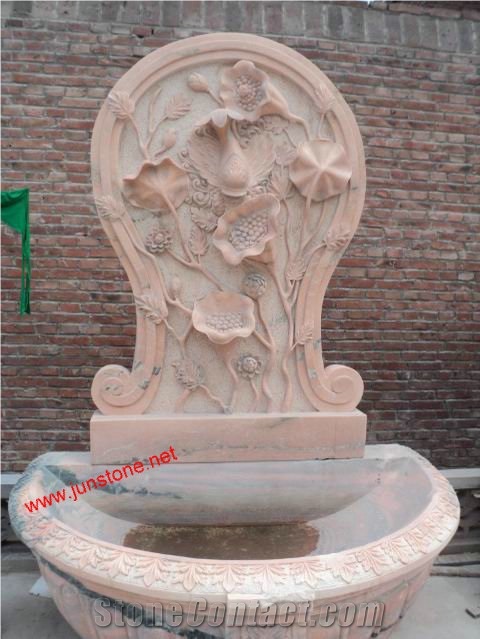 Beige Marble or Pink Marble Wall Fountain