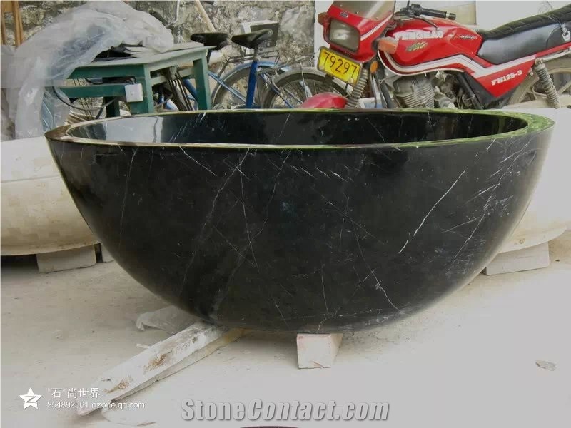 Black Marble Nero Marquina Bathtub