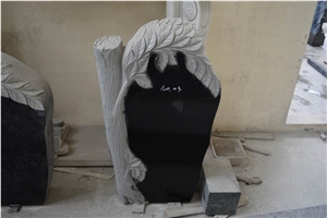 Granite Shanxi Black Tombstone with Carving