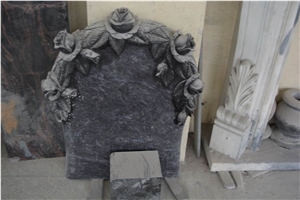 Granite Tombstone Vizag Blue with Carving