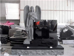 Shanxi Black Tombstone with Sculpture