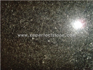 Angola 12mm Thick Black Granite Slab for Kitchen Countertop