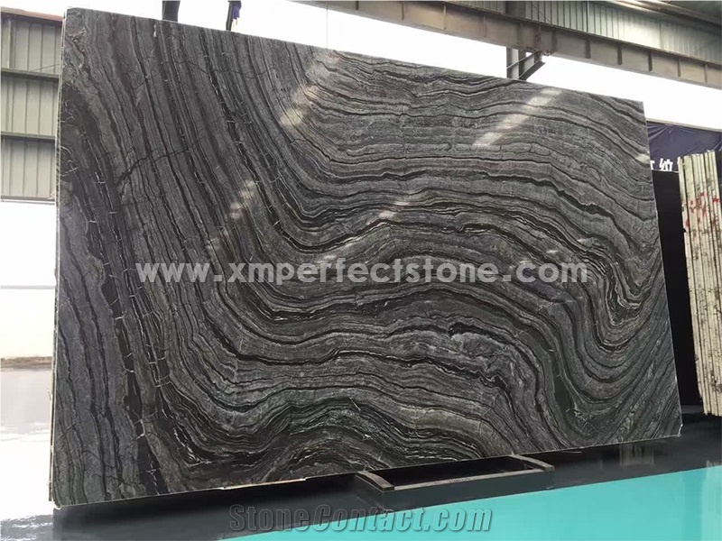 Antique Wood Marble/Black Zebra Marble Slabs,Chinese Black Marble Slab