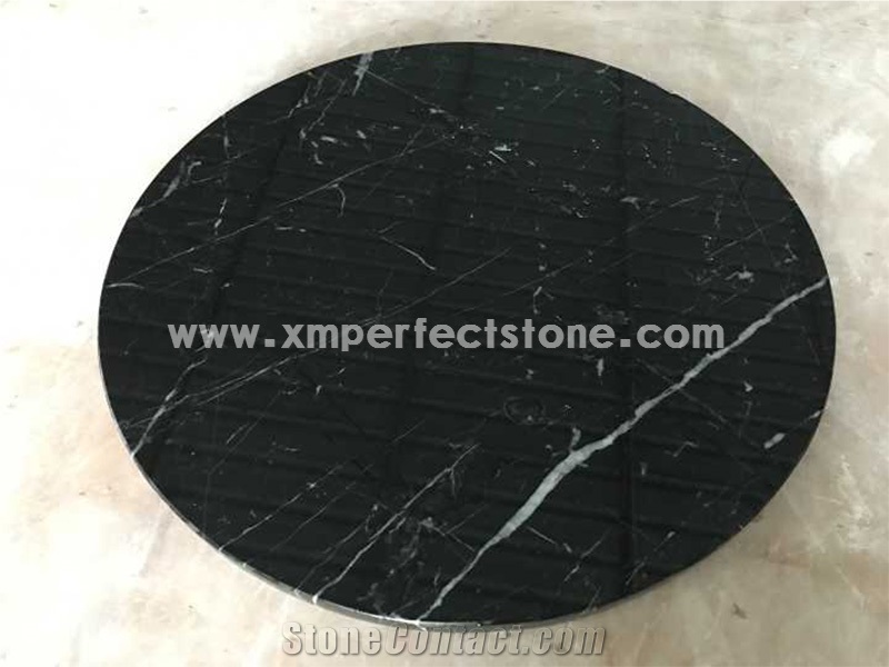 Black Marquina Marble Table Top,Oval/Rectangle/Round Table