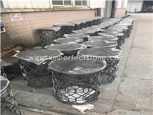 Black Marquina Marble Table Top,Oval/Rectangle/Round Table