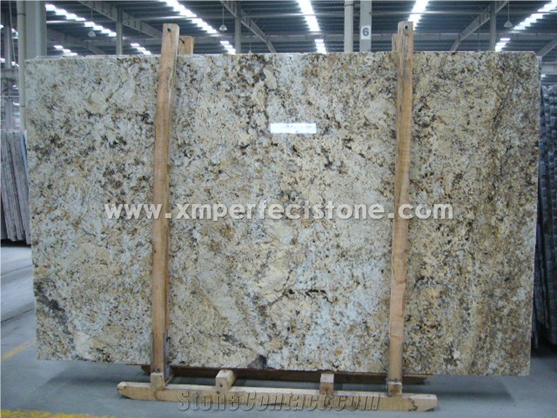 Brazil Yellow Crema Golden Granite Slabs From China - StoneContact.com