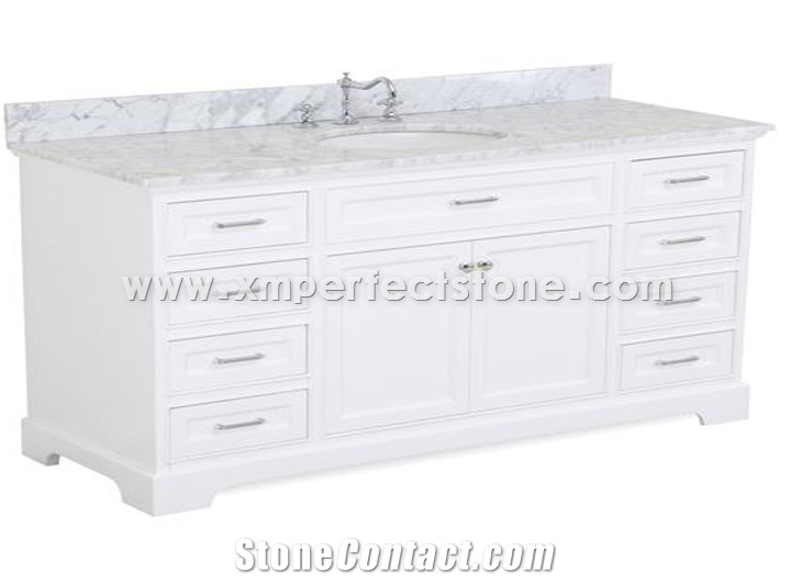 Carrara White Mable Vanity Tops Bathroom Countertops