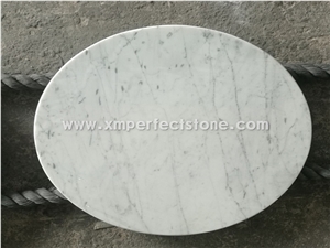 China Carrara White Polished Marble, Square Custom Cut Marble Table