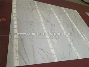 Composite Marble Tile,610*305 Calacatta White Marble Composite Ceramic