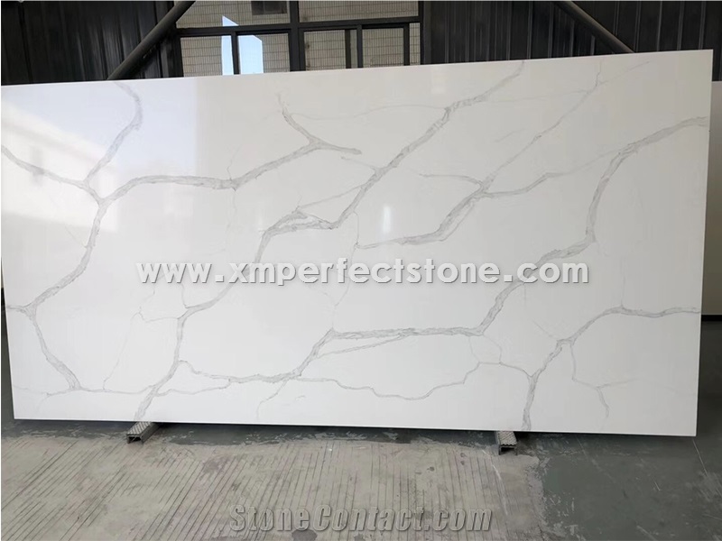 New Design Calacatta Quartz,Imitation Calacatta White Quartz