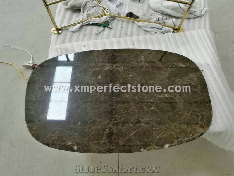 Portoro Gold Marble Round Coffee Table Tops with Eased Edge