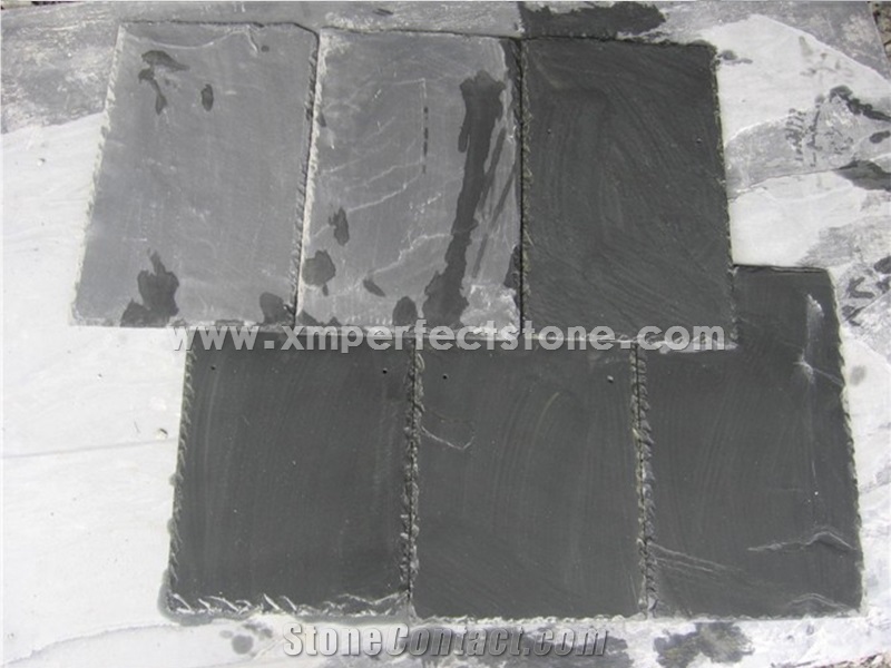 Project Show-China Black Slate Roofing Tiles/China Nero Impala Slate