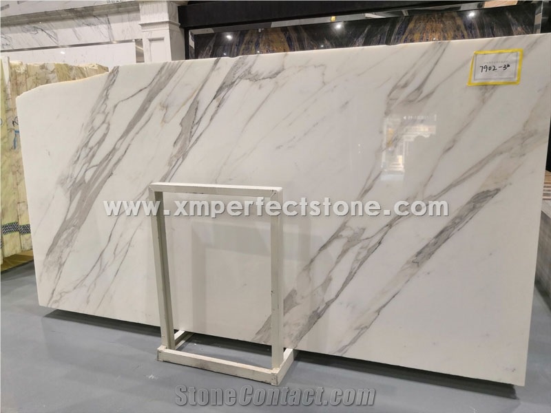 White Calacatta Marble Slabs Luxury Bathroom Wall Tiles Floor Tiles