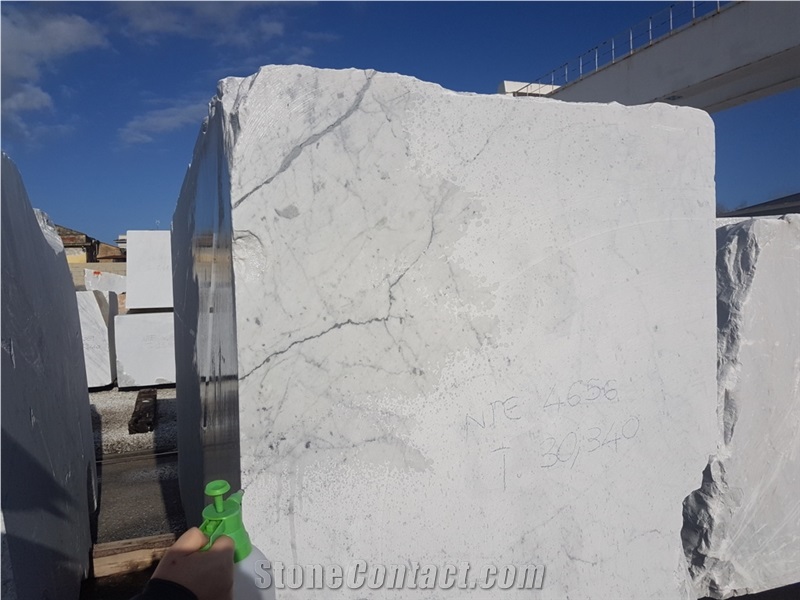 White Carrara C Extra, Bianco Carrara Venato C White Marble Block