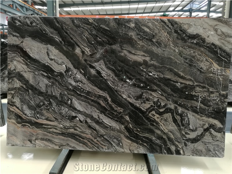 Italy Multi Grey Marble Slab Matched for Interior Wall Application