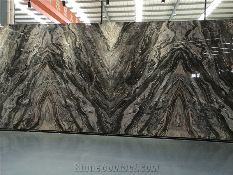 Italy Multi Grey Marble Slab Matched for Interior Wall Application