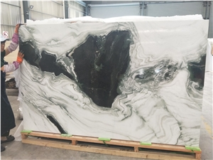 Laminated China Panda White Marble Thin Panel 8Mm Thickness For Home Wall Panel
