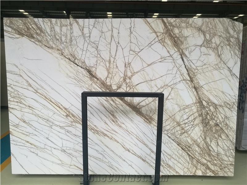 Luxury Greece Drama Gold Marble, White Under Color with Gloden Lines