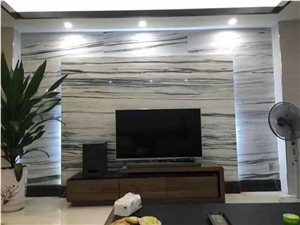 Luxury White Jade Marble Wall Application Panel, Straight Veins