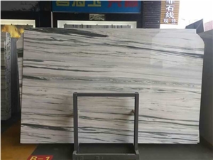 Luxury White Jade Marble Wall Application Panel, Straight Veins
