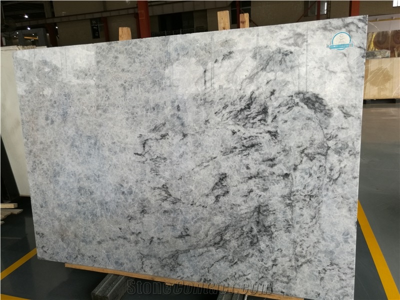 Translucent Blue Ice Marble for Interior Wall Panels Installation