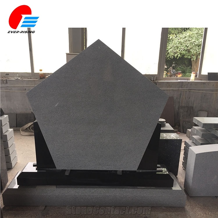 China Black and Grey Special Shape Granite Monument