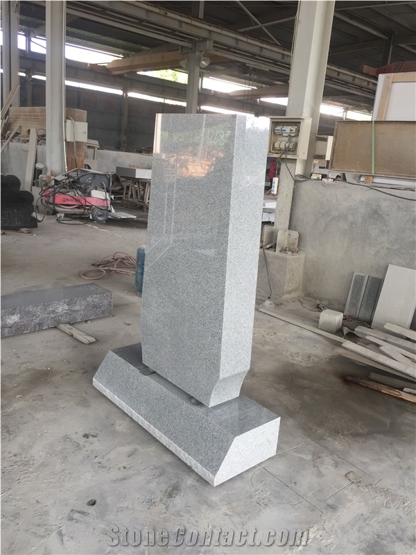 G633 Light Gray Granite Upright Monument