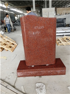 India Red Granite All Polished Monument with Round Edge