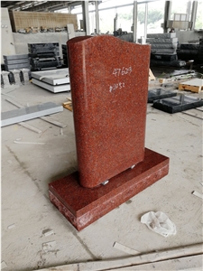 India Red Granite All Polished Monument with Round Edge
