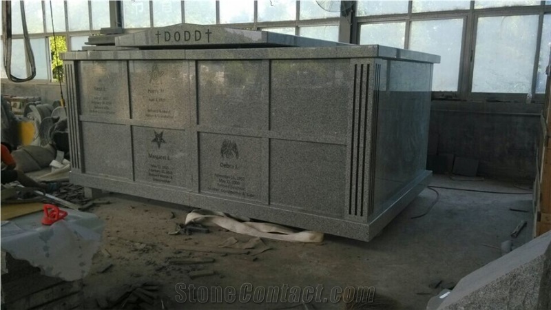 Light Gray Granite G633 Eight People Crypts Mausoleum