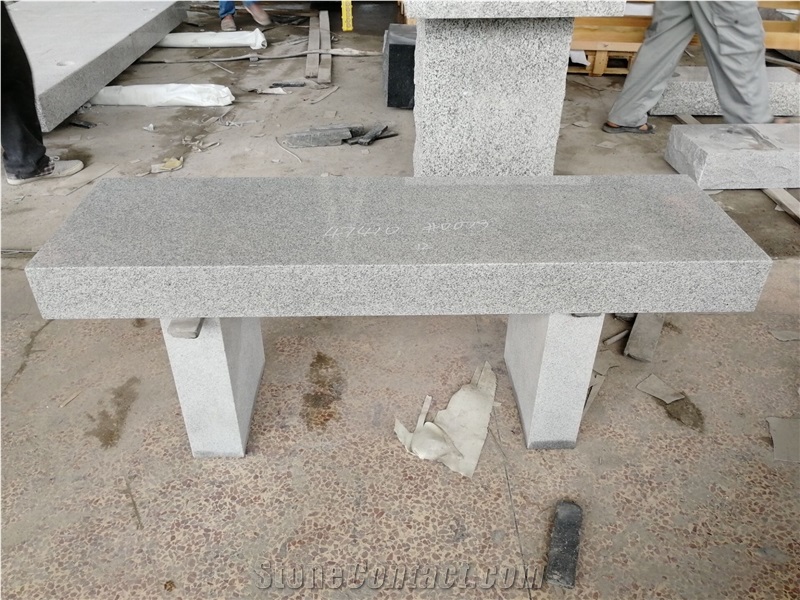 Light Gray Granite G633 Straight Bench With Straight Legs