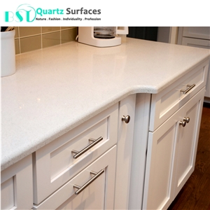 White Sparkling Quartz Kitchen Countertop with 93% Quartz Powder