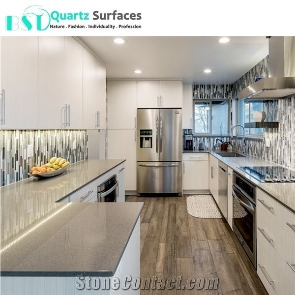 Wholesale Grey Sparkle Quartz Stone Countertop