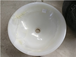 White Onyx Fashionable Design Wash Basins