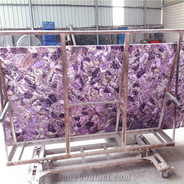 Acrylic Sheet Stone Thin Slab Purple Semiprecious Stone,Lilac Gemstone