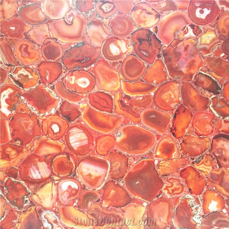 Backlit Luxurious Red Semiprecious Stone Floor,Red Semi Precious Stone