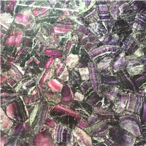 Crystal Purple Gemstone Backlit Amethyst Precious Stone Thin Slab