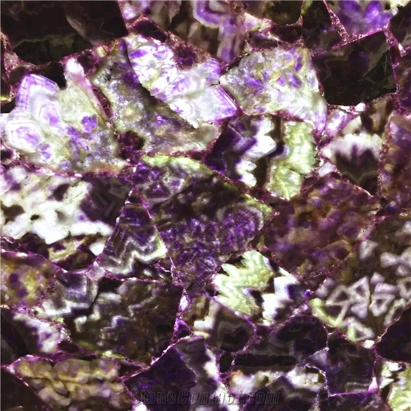 Fluorite Agate Semiprecious Stone Slab