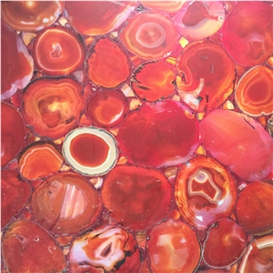 Red Semiprecious Stone Slabs for 5 Stars Hotel Decoration