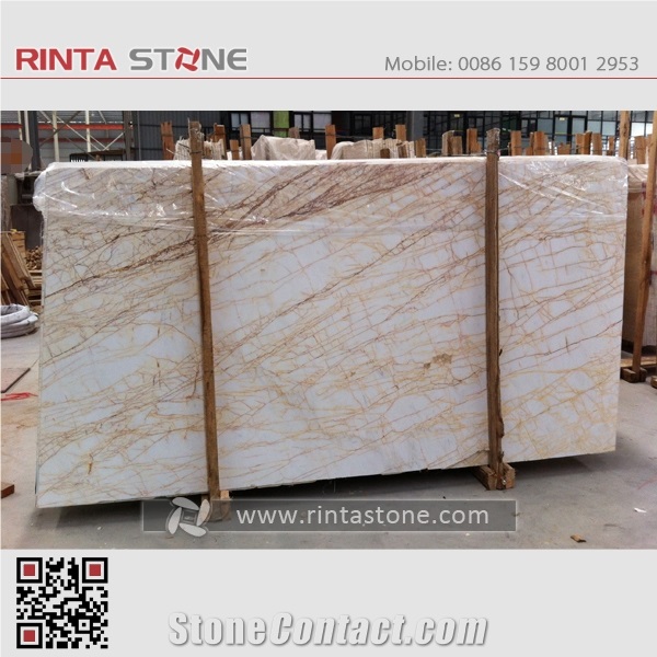 Dream Beige Marble Spider Buff Yellow and Red Ving Slabs