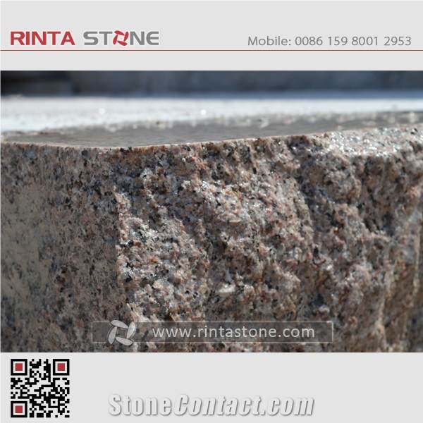Marry Red Granite Rosa Spring Natural / Buff Stone Blocks Quarry