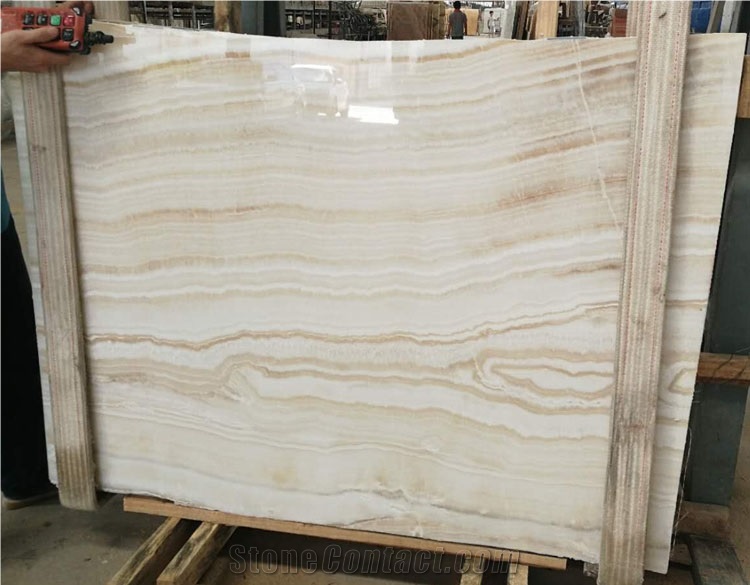 China Factory Price Vein Cut Translucent White Tiger Onyx