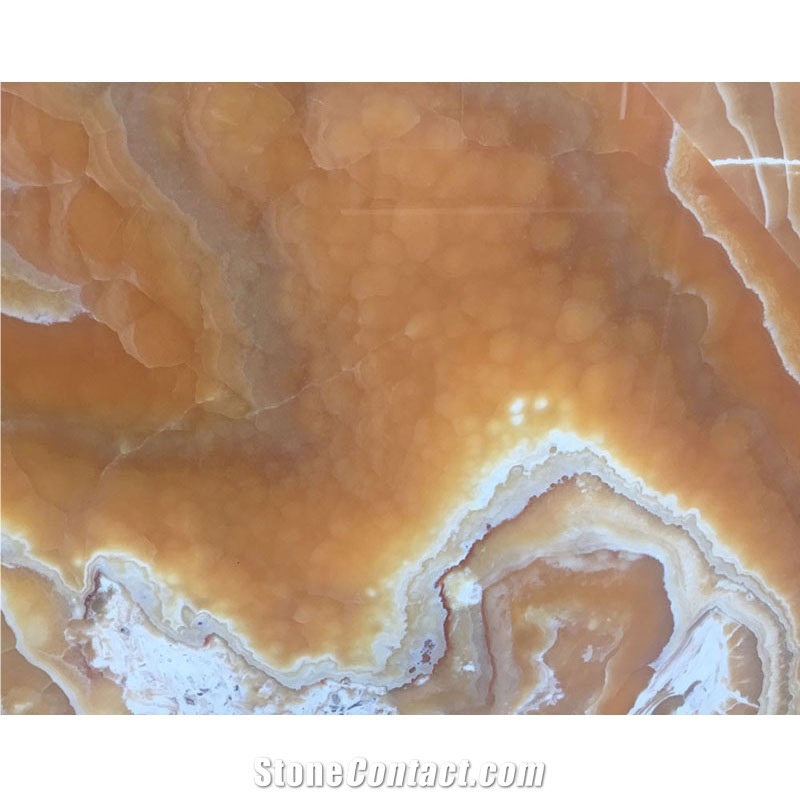 Natural Backlit Onyx Wall Panel Orange Onyx Jade Slabs