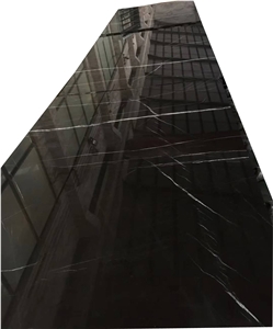 YUANDA Nero Marquina Black Marble Slabs Premium White Veins