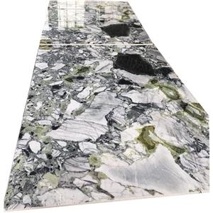 YUANDA White Ice Jade Green Marble Slabs Polished Stone