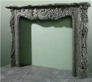 Green Marble Fireplace Mantel Indoor Fireplace Sculptured Fireplace