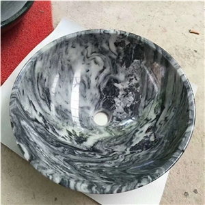 China White Marble Round Sinks, China Stone Sinks