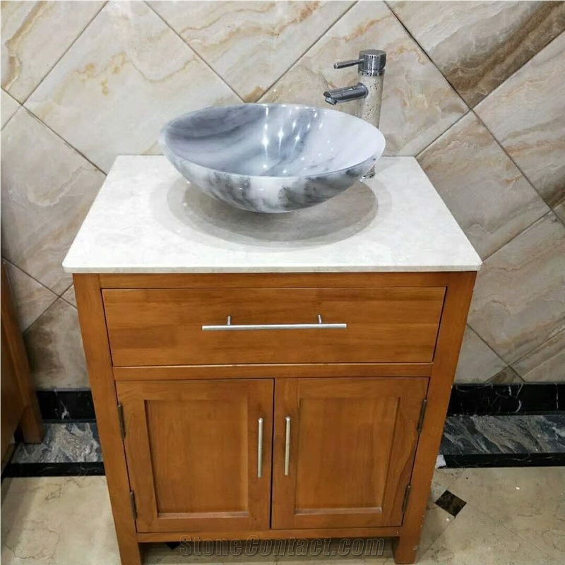 Gucci Grey Marble Bathroom Sink Round Basin